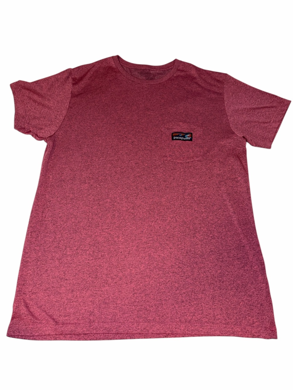 EUC Patagonia Men’s Marled Rose Short-Sleeve Crew Tee Small Slim Fit Athleisure